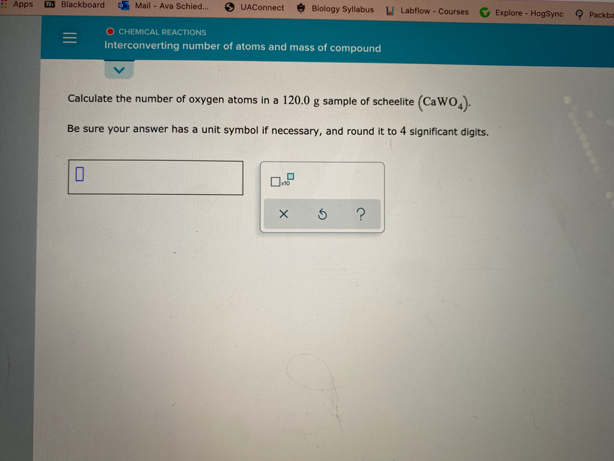 Answered Calculate The Number Of Oxygen Atoms In Bartleby