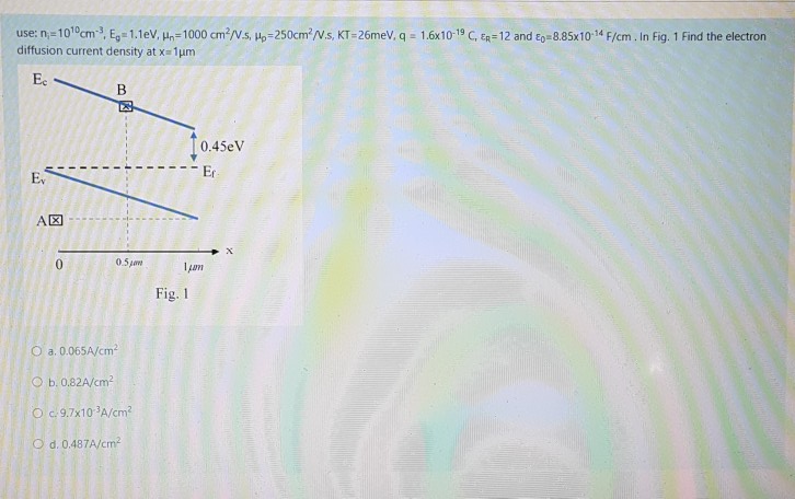 Answered Use N 101 Cm Eg 1 1ev Ho 1000 Bartleby