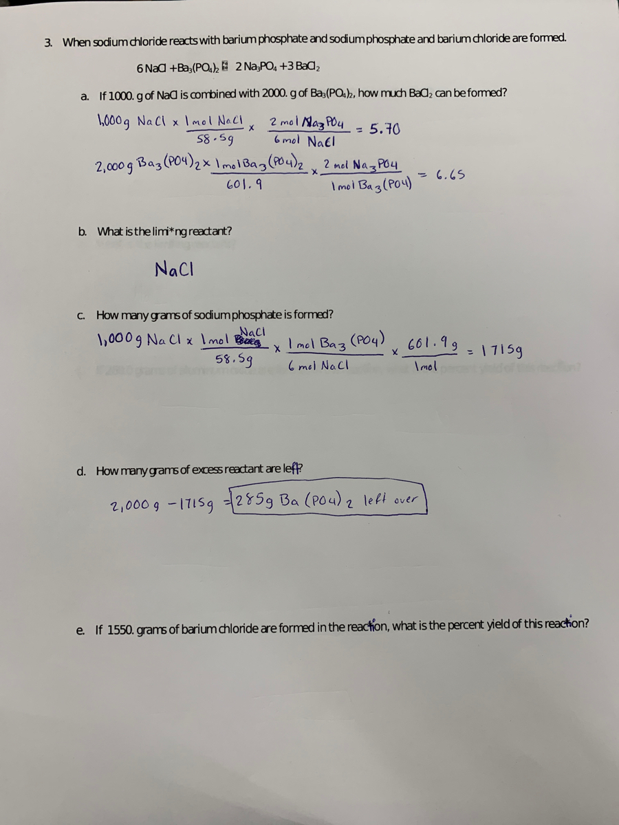 Answered 3 When Sodium Chloride Reacts With Bartleby