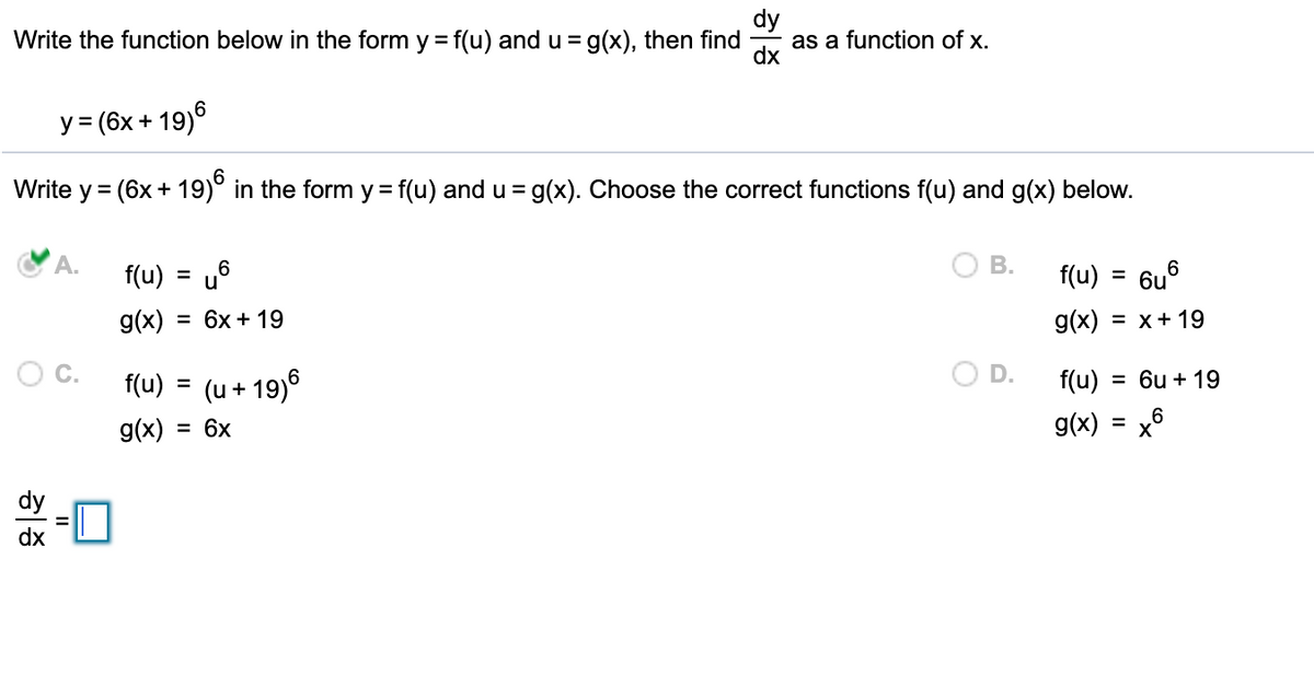 Answered Dy As A Function Of X Dx Write The Bartleby