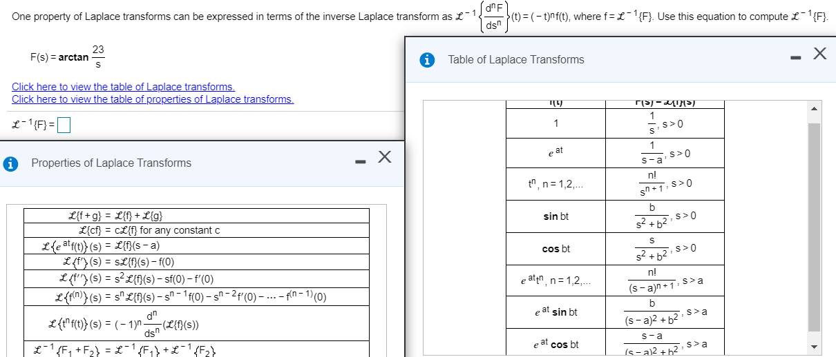 Answered One Property Of Laplace Transforms Can Bartleby