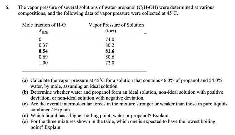 Answered: (a) Calculate the vapor pressure at… | bartleby