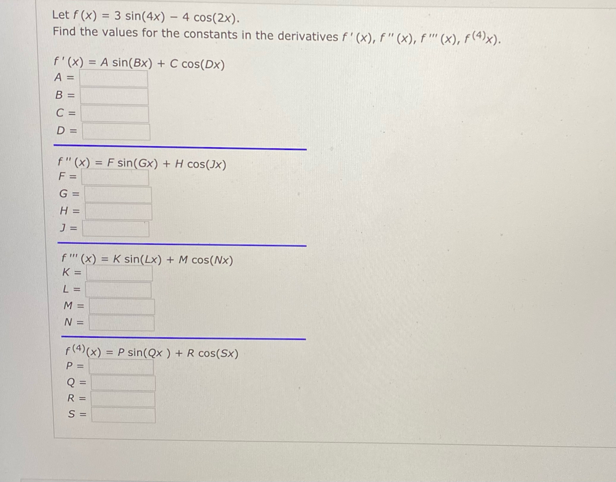 Answered Let F X 3 Sin 4x Find The Values Bartleby