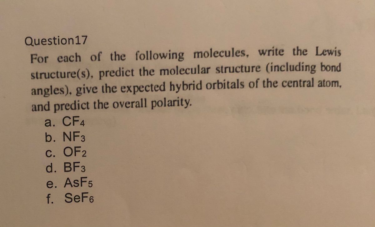 Answered Question17 For Each Of The Following Bartleby