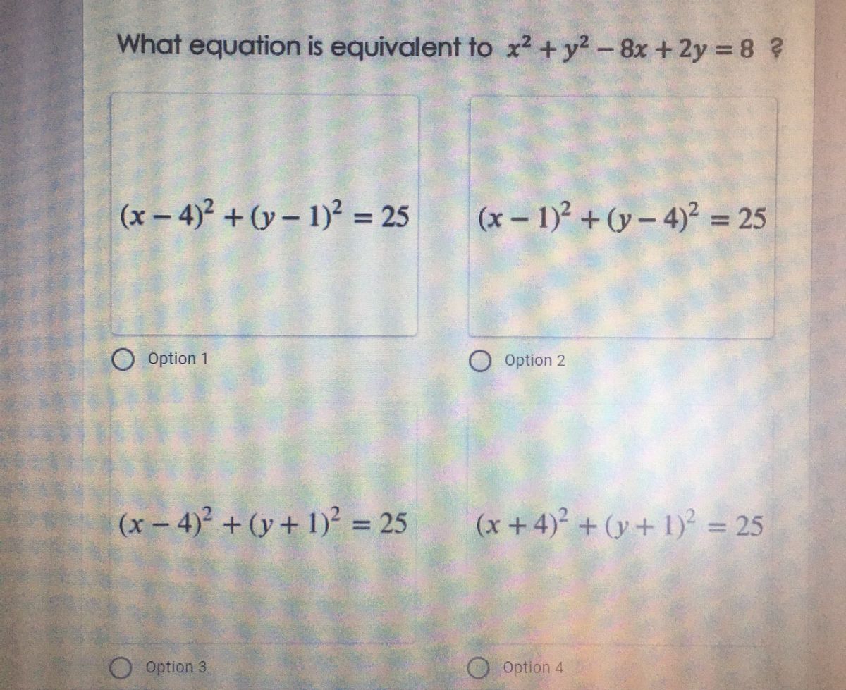 Answered What Equation Is Equivalent To X2 Y2 8x Bartleby