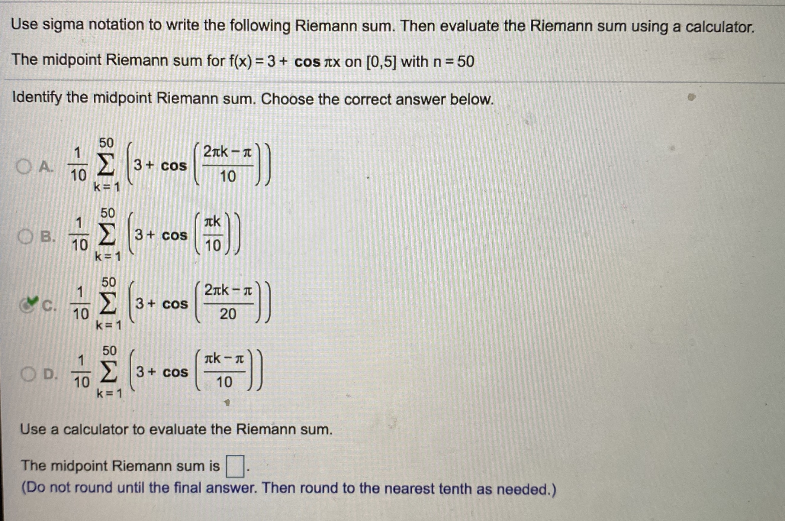 riemann sum sigma notation calculator