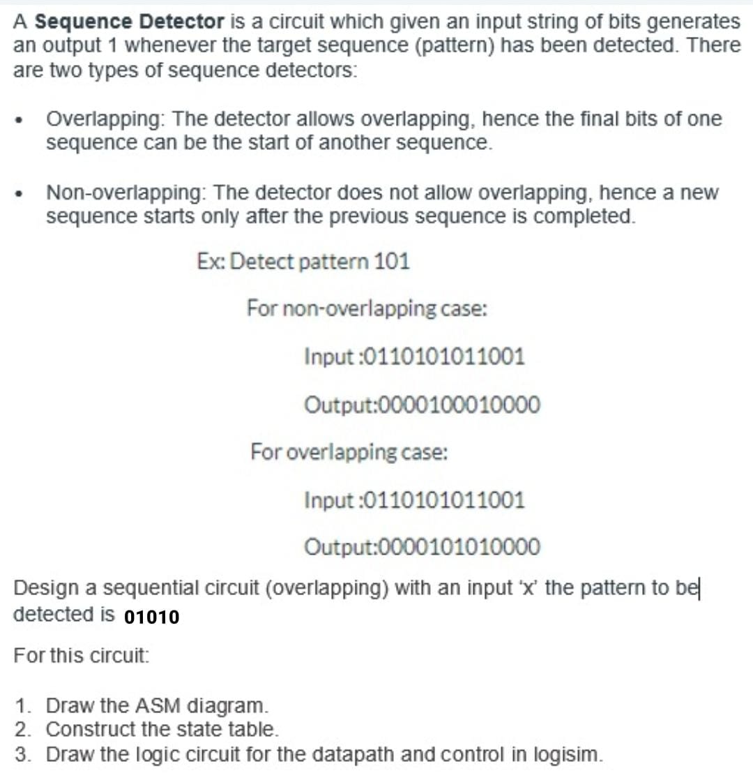 Answered: A Sequence Detector is a circuit which… | bartleby