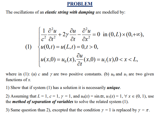 Answered Problem The Oscillations Of An Elastic Bartleby