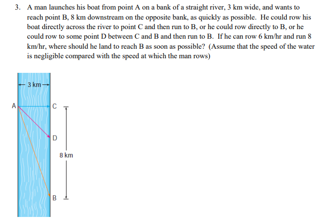 Answered: Where Should He Land To Reach B As Soon… | Bartleby