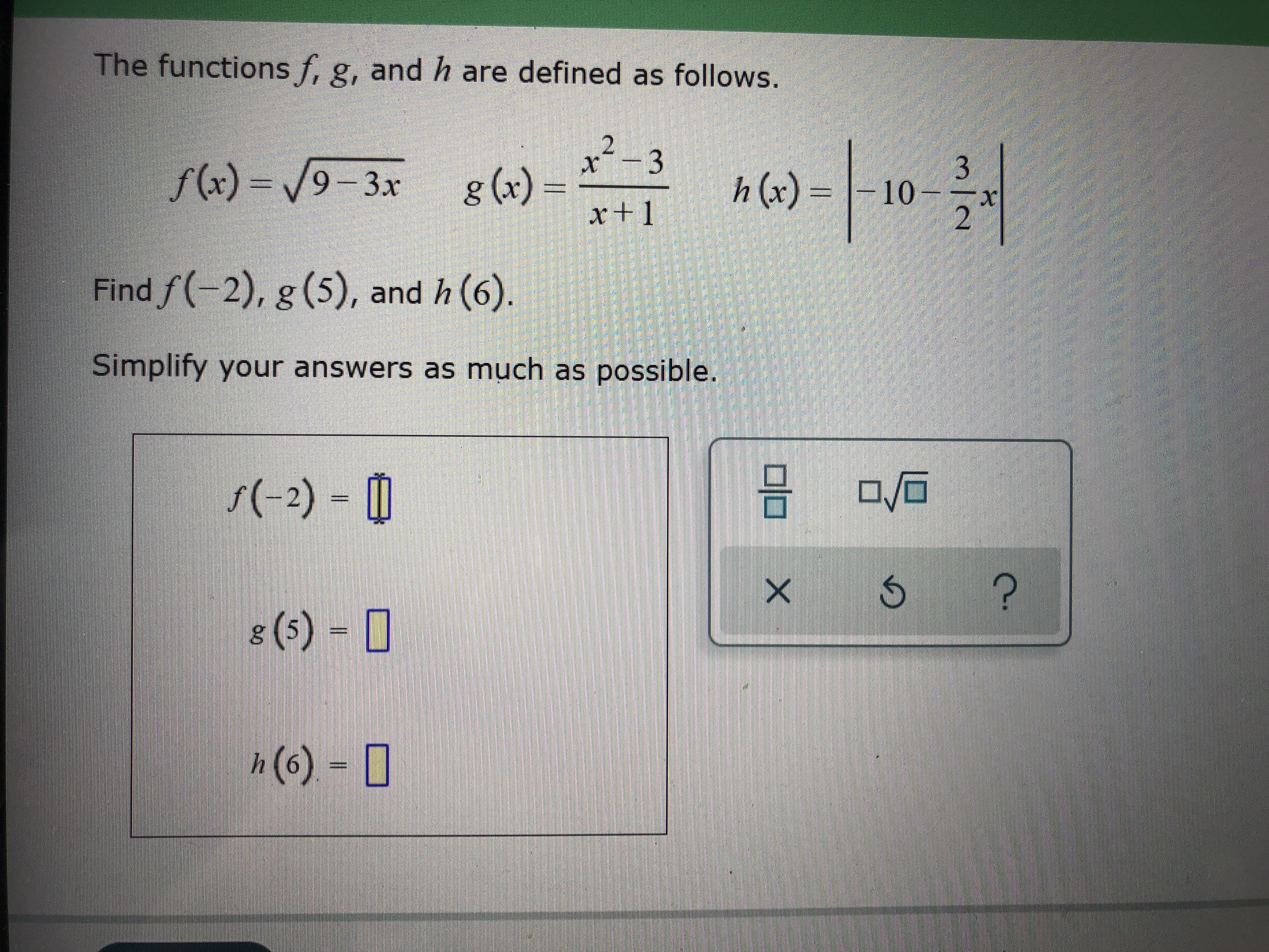 Answered The Functions F G And H Are Defined Bartleby