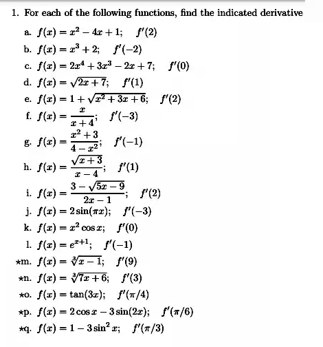 Answered 1 For Each Of The Following Functions Bartleby