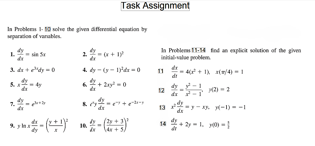 Answered In Problems 1 10 Solve The Given Bartleby