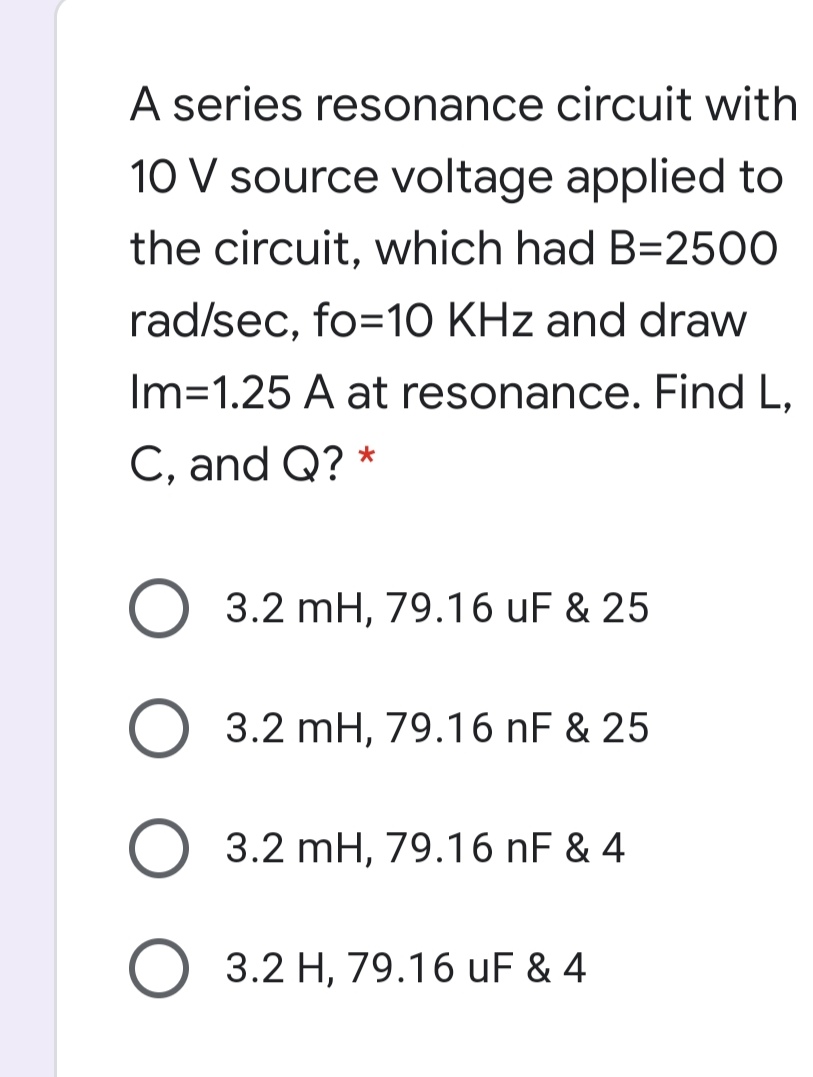 Answered A Series Resonance Circuit With 10 V Bartleby