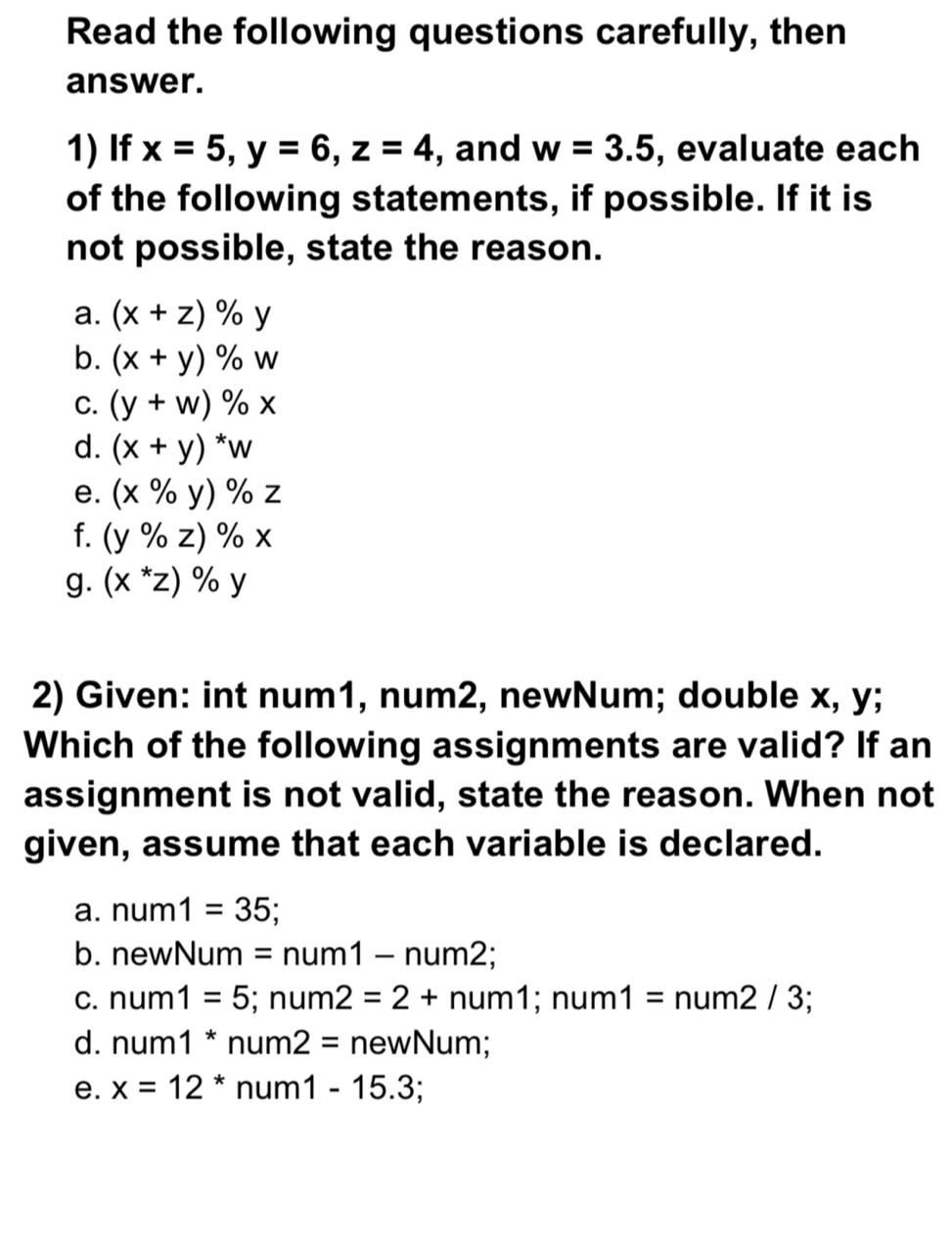 Answered 1 If X 5 Y 6 Z 4 And W 3 5 Bartleby