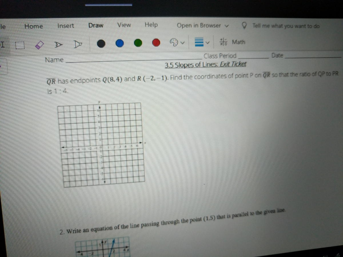 Answered Name 3 5 Slopes Of Lines Exit Ticket Bartleby