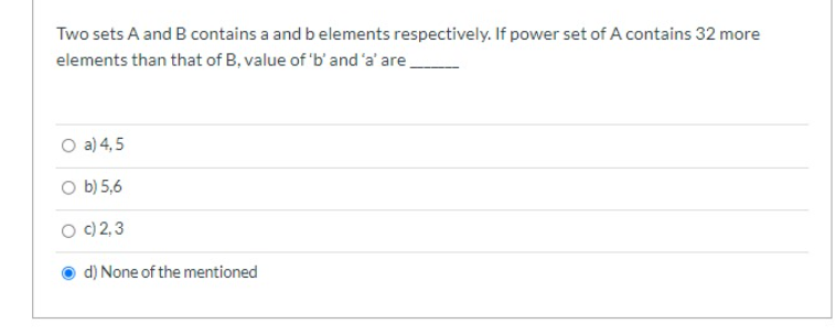 Answered: Two Sets A And B Contains A And… | Bartleby