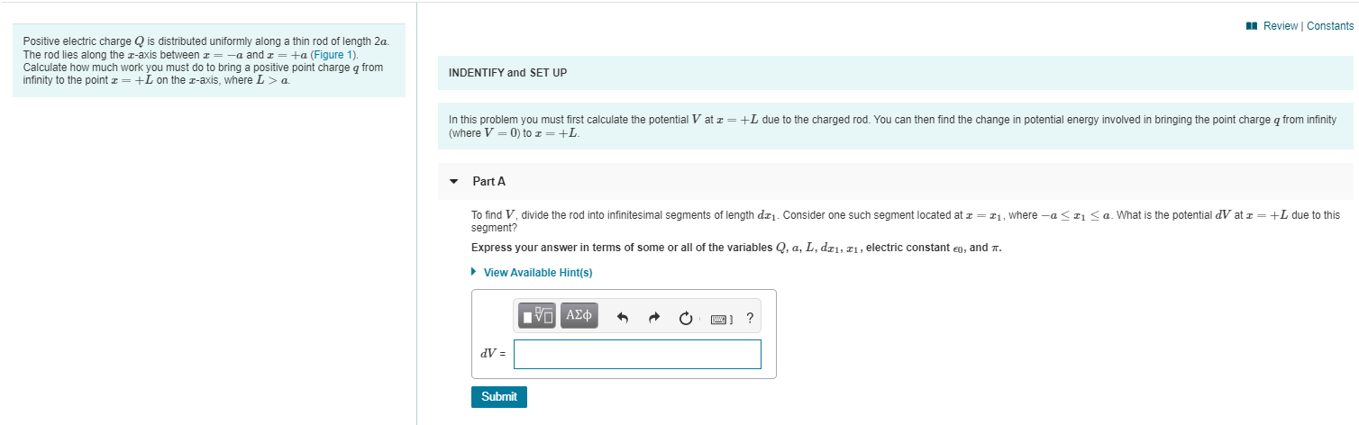 Answered I Review Constants Positive Electric Bartleby