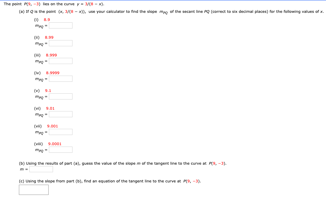 Answered The Point P 9 3 Lies On The Curve Y Bartleby