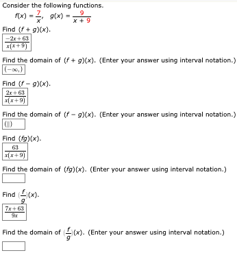 Answered Consider The Following Functions F X Bartleby