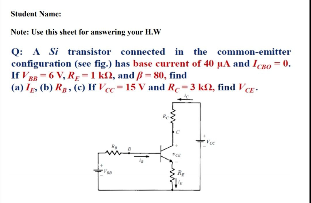 Answered Q A Si Transistor Connected In The Bartleby