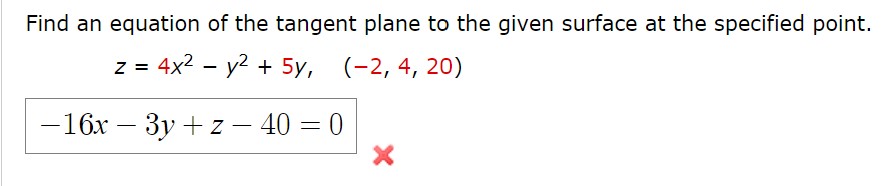 Answered Find An Equation Of The Tangent Plane Bartleby 6991