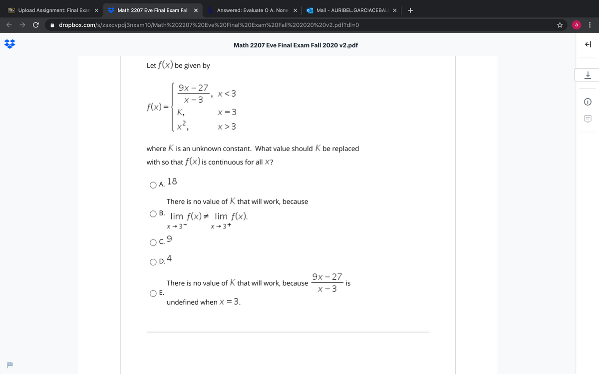 Answered Math 27 Eve Final Exam Fall Bartleby