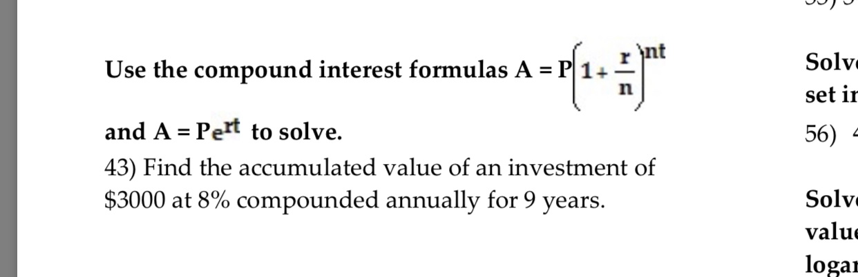 Answered: r nt Solv set ir 56) Use the compound… | bartleby