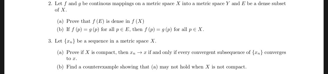 Answered 2 Let F And G Be Continous Mappings On Bartleby