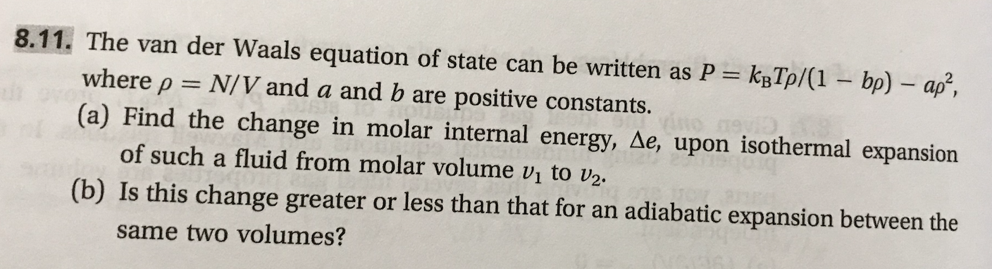 Answered 8 11 The Van Der Waals Equation Of Bartleby