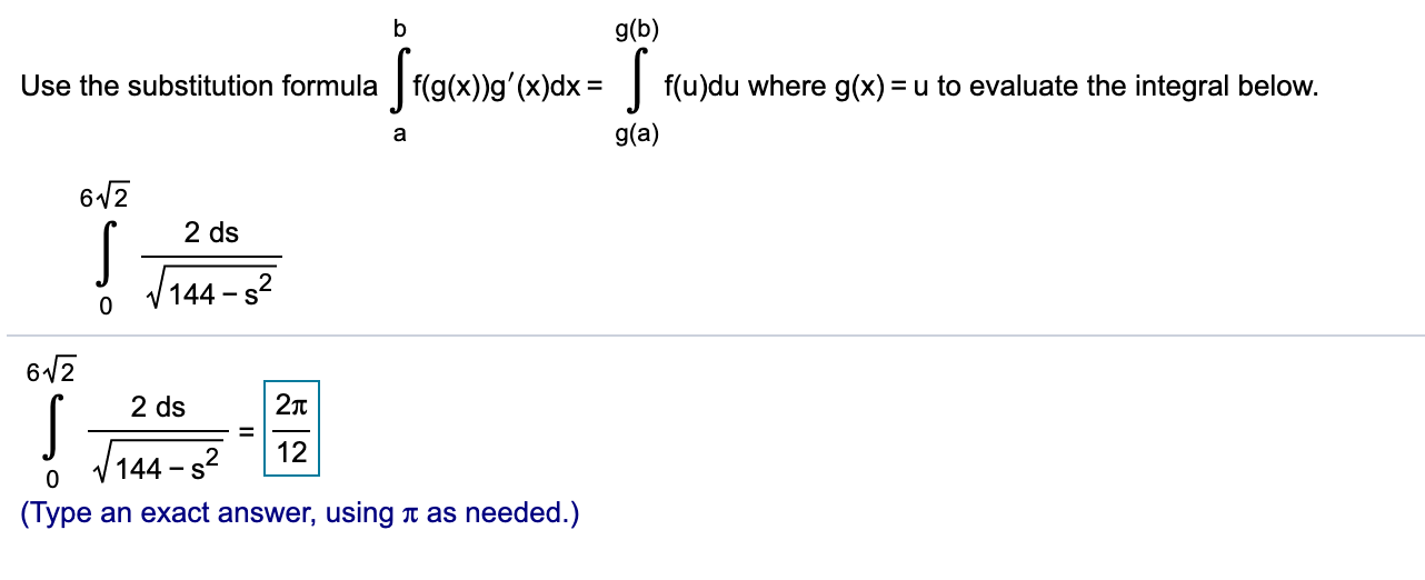 Answered G B Use The Substitution Formula Bartleby