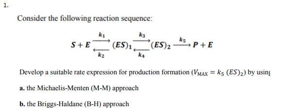 Answered: 1. Consider the following reaction… | bartleby