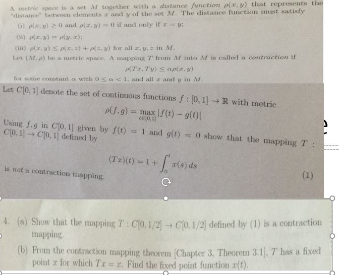 Answered A Metric Space Is A Set M Together With Bartleby