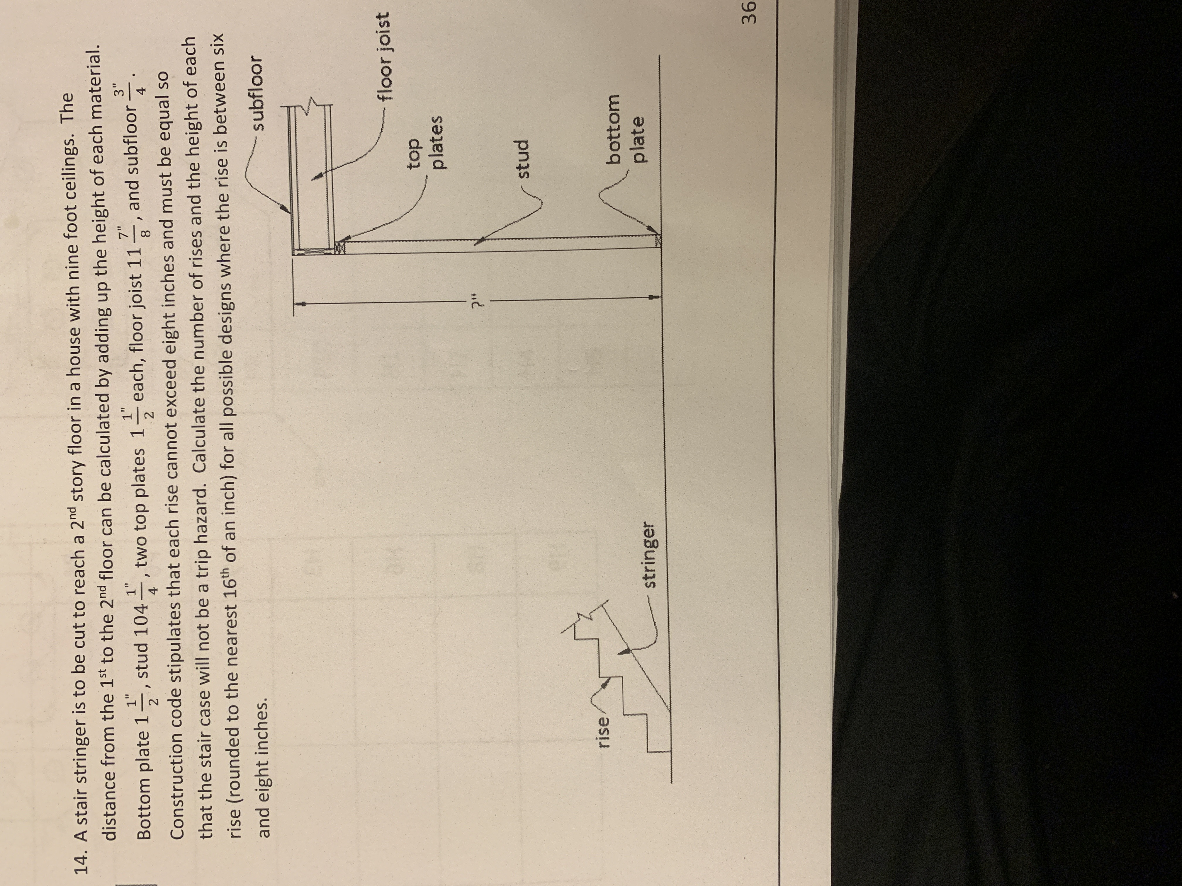 Answered 14 A Stair Stringer Is To Be Cut To Bartleby