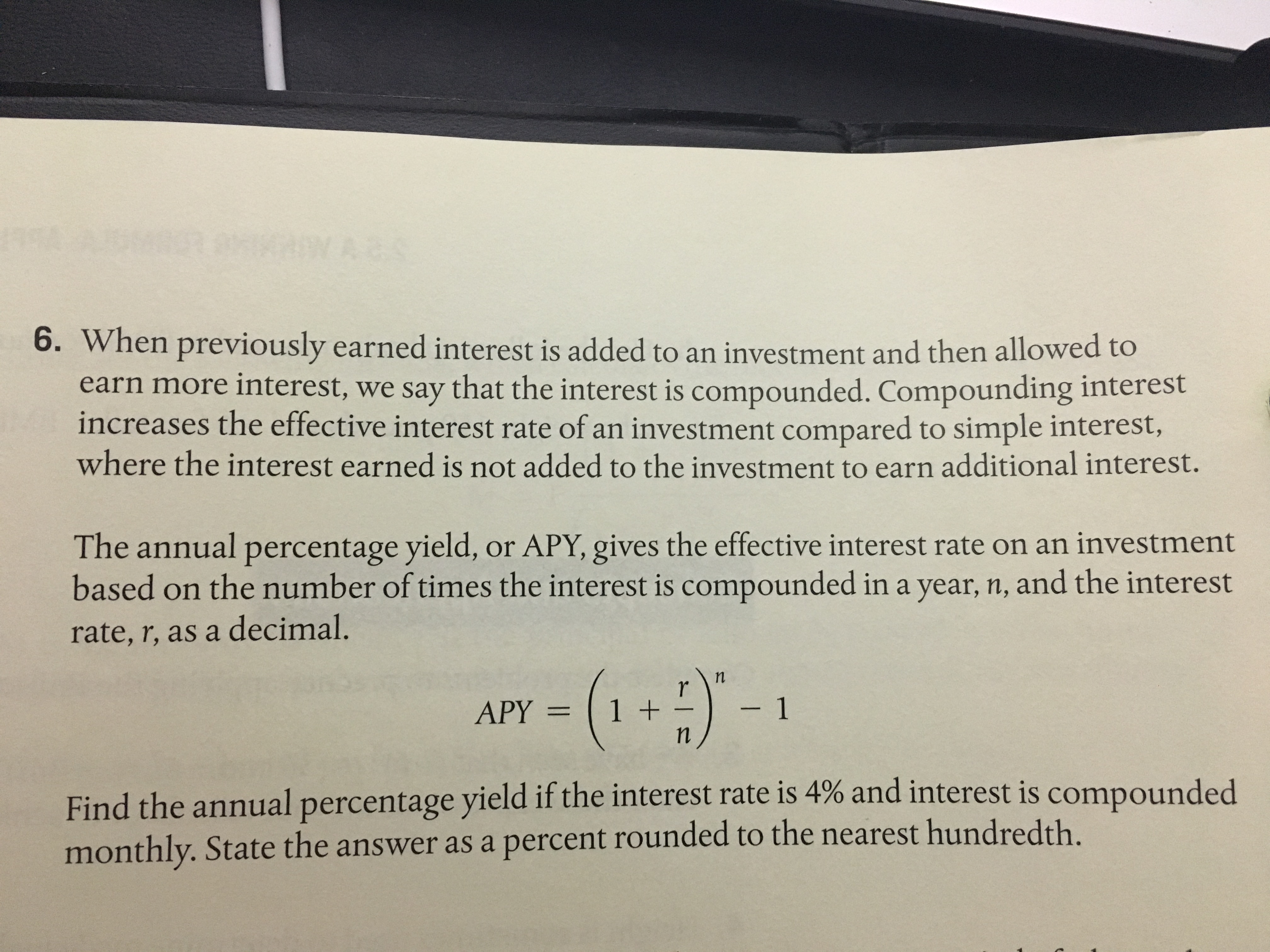 Answered: 6. When previously earned interest is… | bartleby