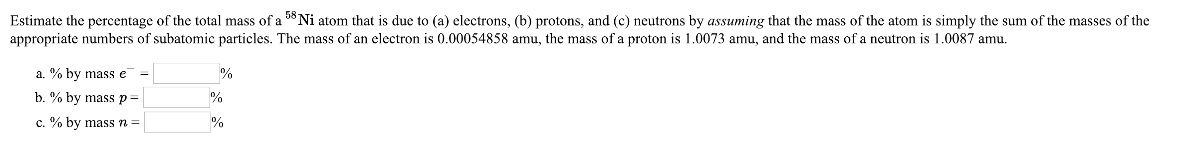 Mass Of Electron In Amu