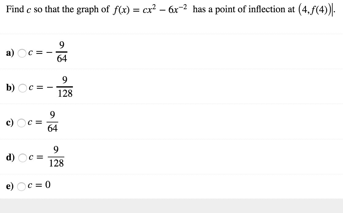 Answered Find C So That The Graph Of F X Bartleby