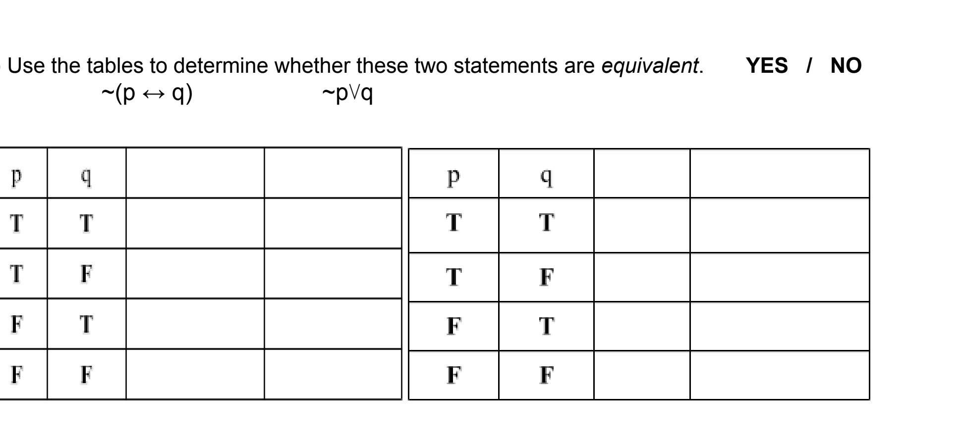 Answered Yes No Use The Tables To Determine Bartleby