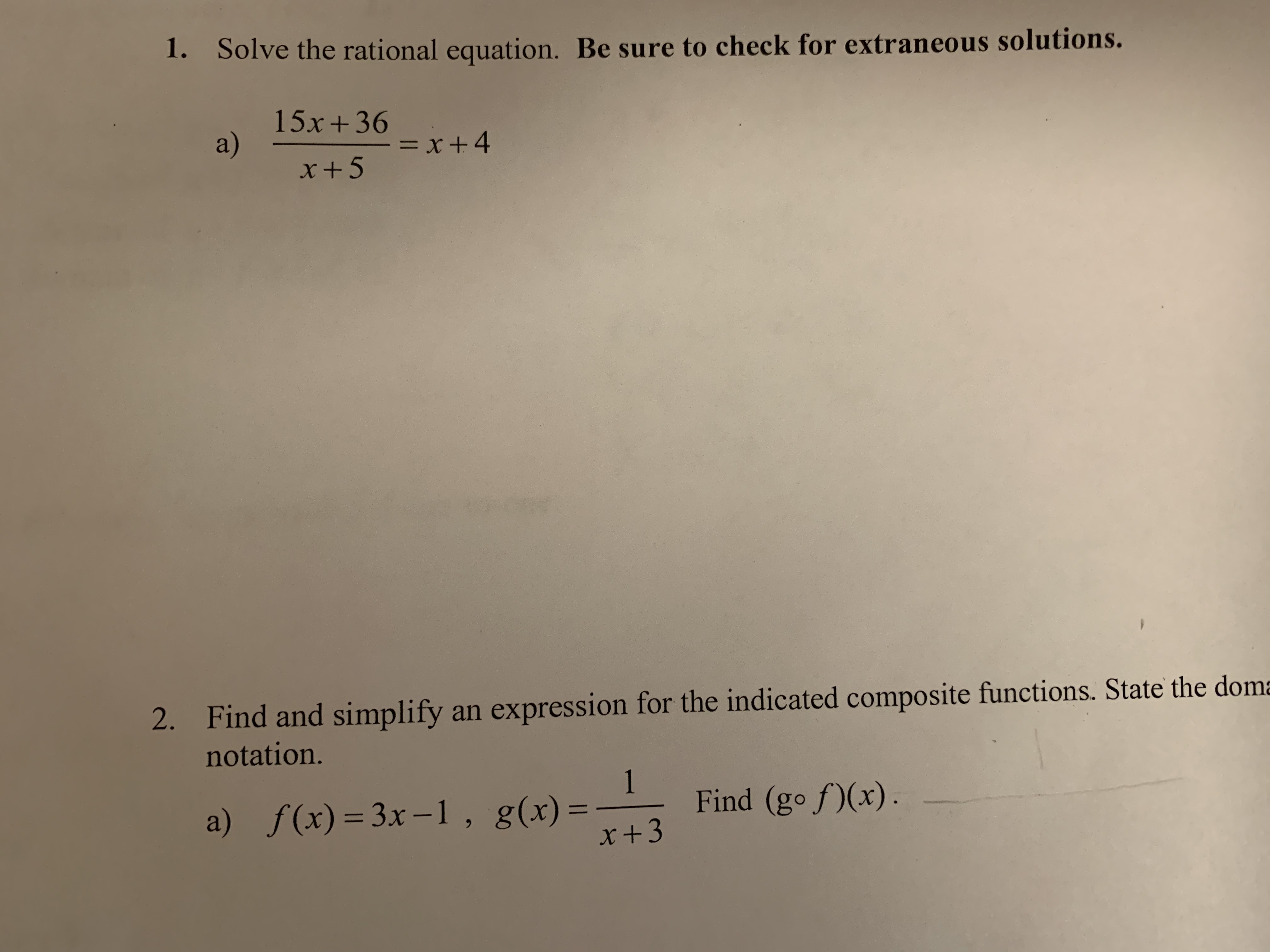 Answered 1 Solve The Rational Equation Be Sure Bartleby