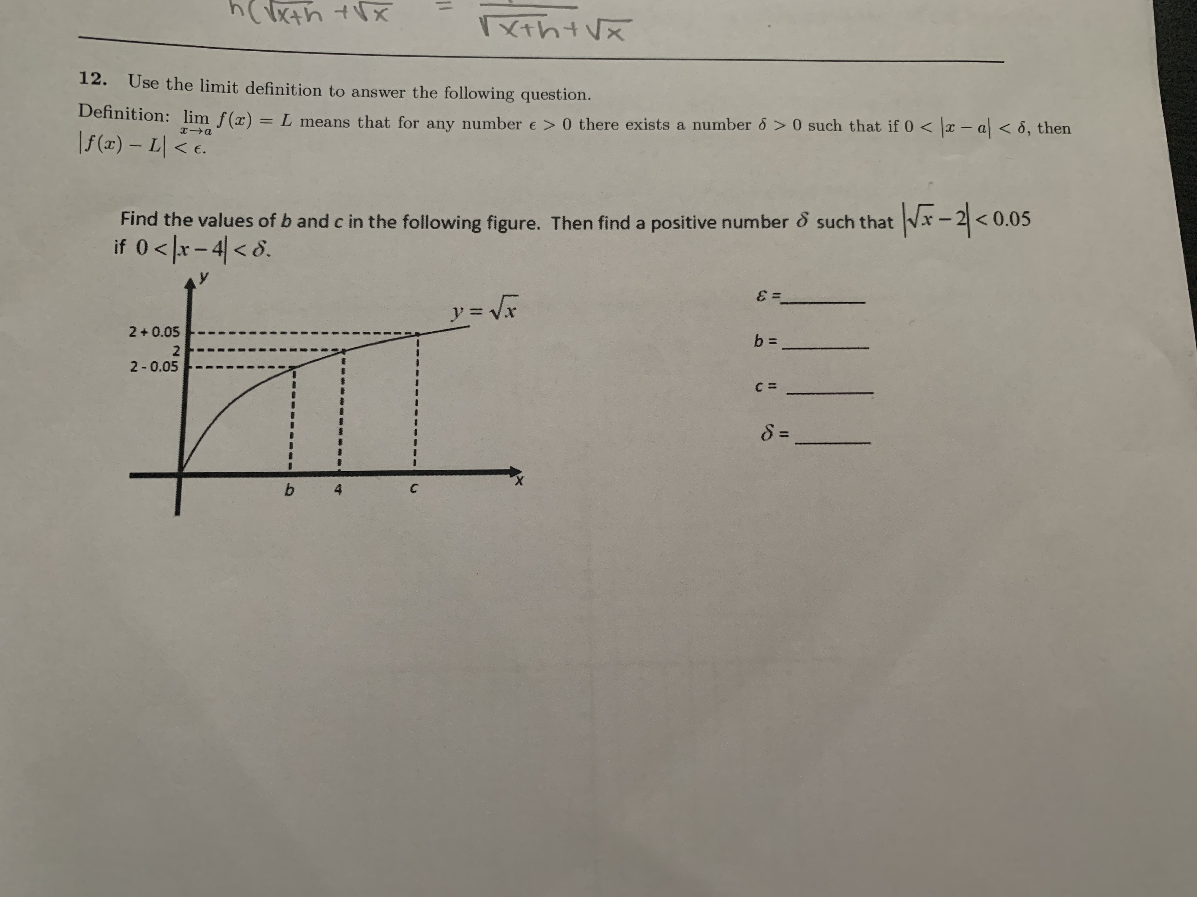 Answered 12 Use The Limit Definition To Answer Bartleby