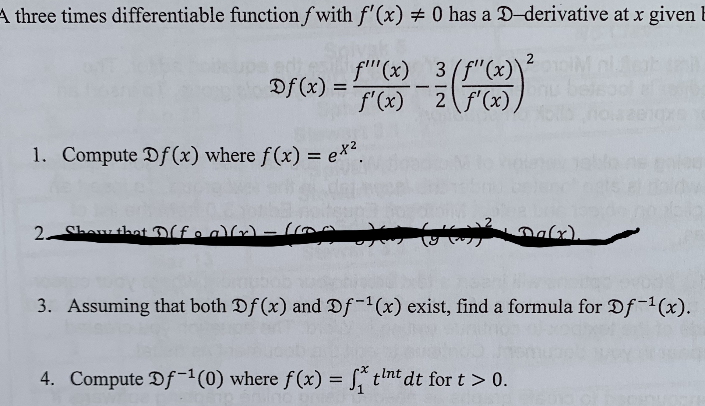 Answered Three Times Differentiable Function F Bartleby