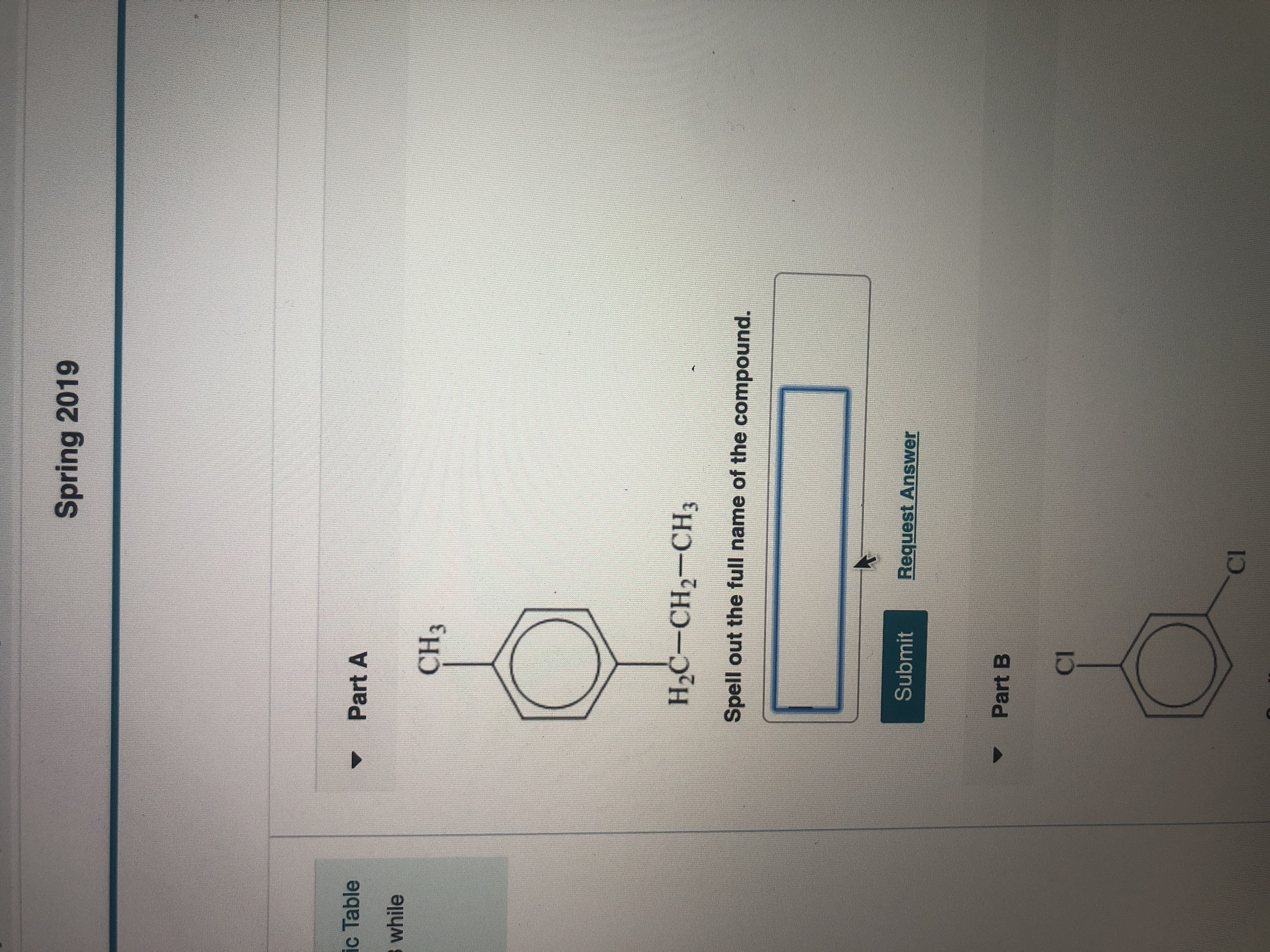 Answered Spring 2019 ic Table Part A while CH3… bartleby