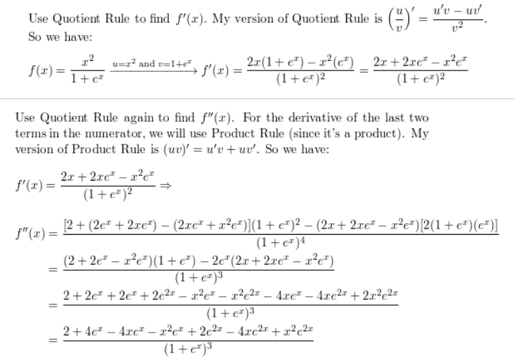 Answered U V U Use Quotient Rule To Find F R Bartleby