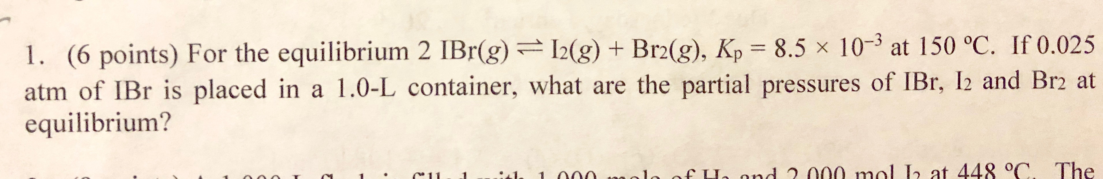 Answered 1 6 Points For The Equilibrium 2 Bartleby