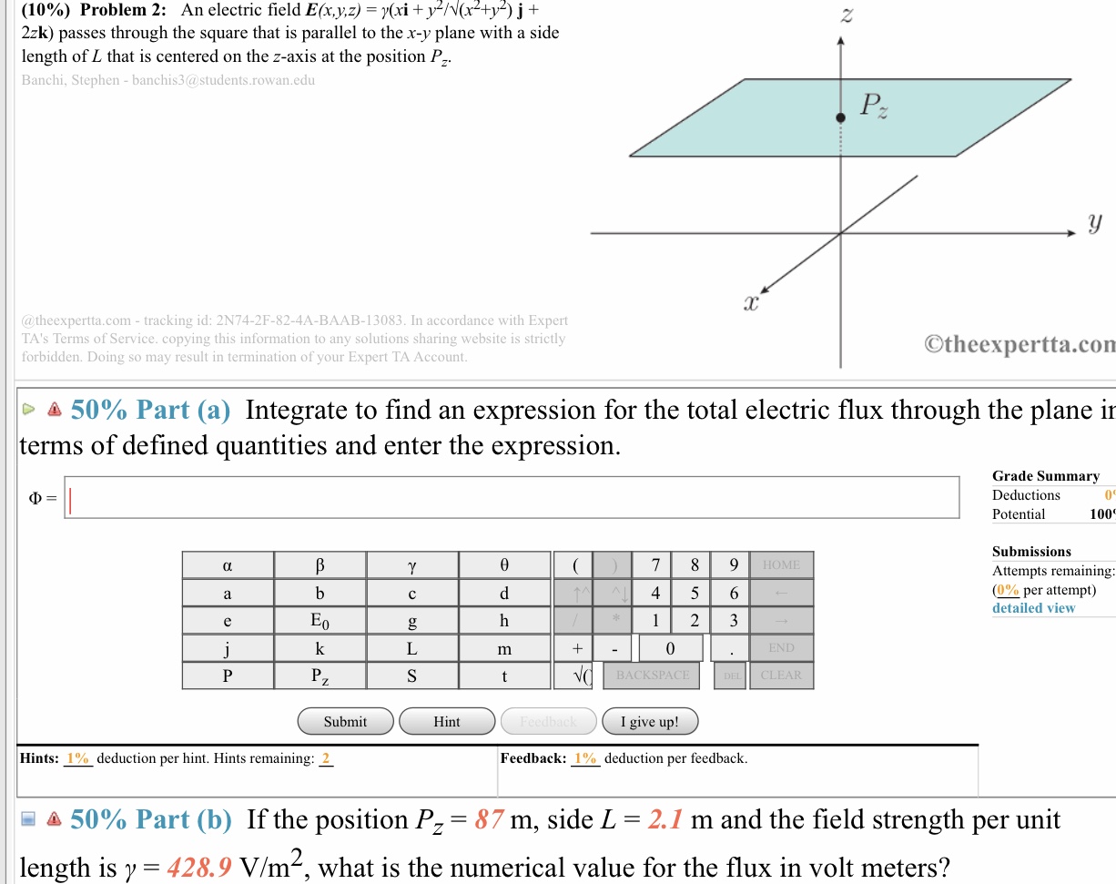 Answered 10 Problem 2 An Electric Field Bartleby